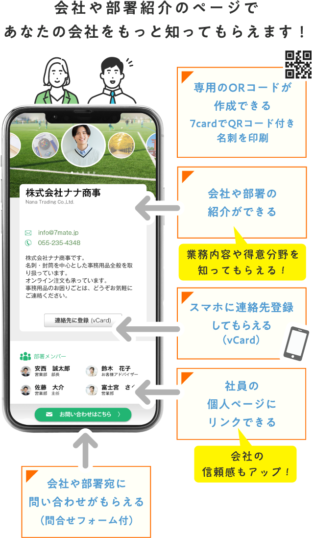 会社や部署紹介のページであなたの会社をもっと知ってもらえます！