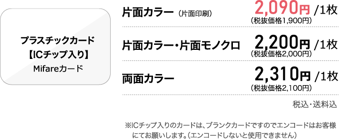 プラスチックカード【ICチップ入り】